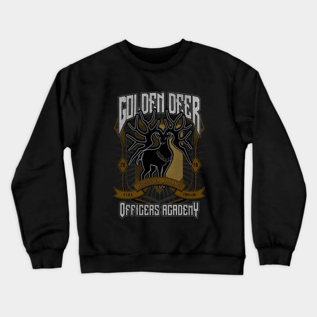 Golden Deer Crest Crewneck Sweatshirt by ursulalopez